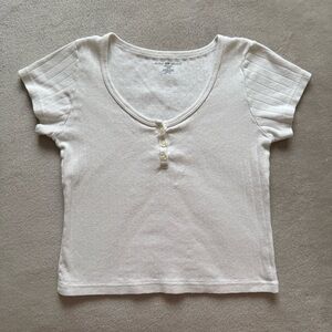 Brandy Melville White Zelly Eyelet Top